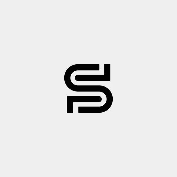 文字 SS ロゴ デザイン シンプル ベクトル — ストックベクタ