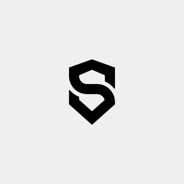 Písmeno S SS štít logo design jednoduchý vektor — Stockový vektor