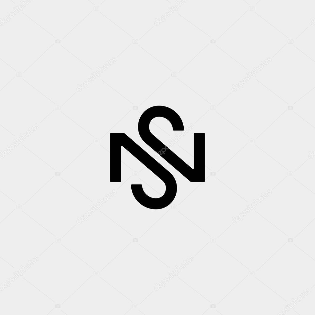 Letter S N SN NS Logo Design Simple Vector