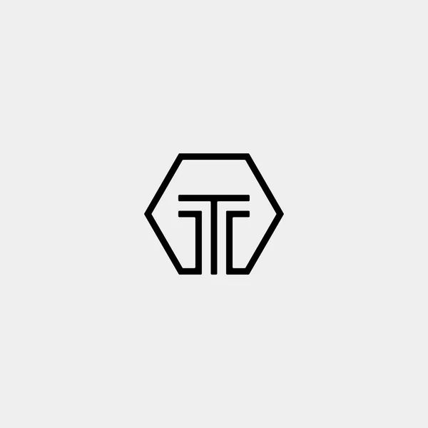 Αρχική T απλό πρότυπο λογότυπο διανυσματικό σχεδιασμό — Διανυσματικό Αρχείο