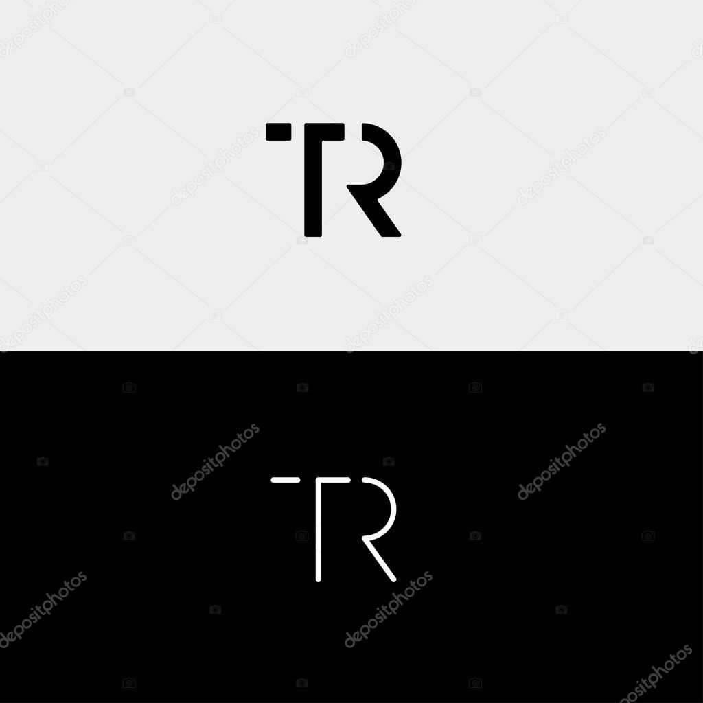 Letter TR RT T R Logo Design Simple Vector Elegant