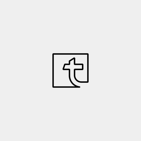 Buchstabe T T Logo Design einfacher Vektor — Stockvektor