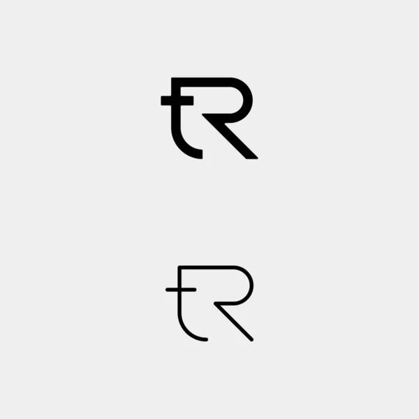 Letter TR RT R T Logo Design Simple Vector — Stok Vektör