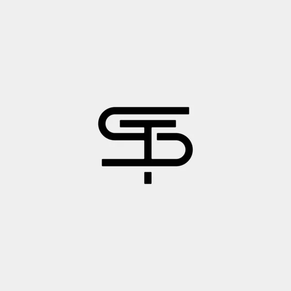 Letter ST TS S T Logo Design Simple Vector — Stockový vektor