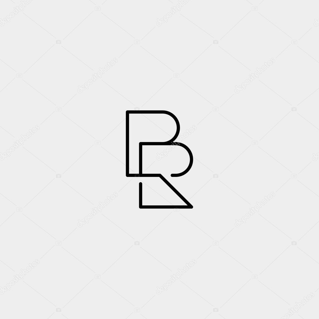Letter BR RB R B Logo Design Simple Vector Elegant
