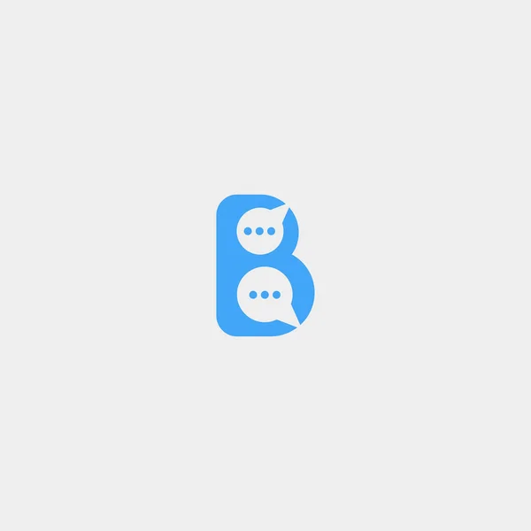Lettera B Chat Talk Logo Template Vector Design — Vettoriale Stock