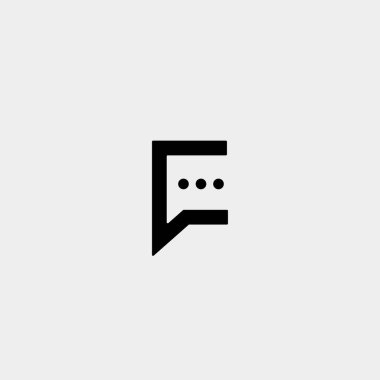 C Harfi Sohbet Logo Şablon Vektör Tasarımı