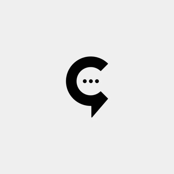 Carta C Chat Conversa Logo Modelo Vector Design —  Vetores de Stock