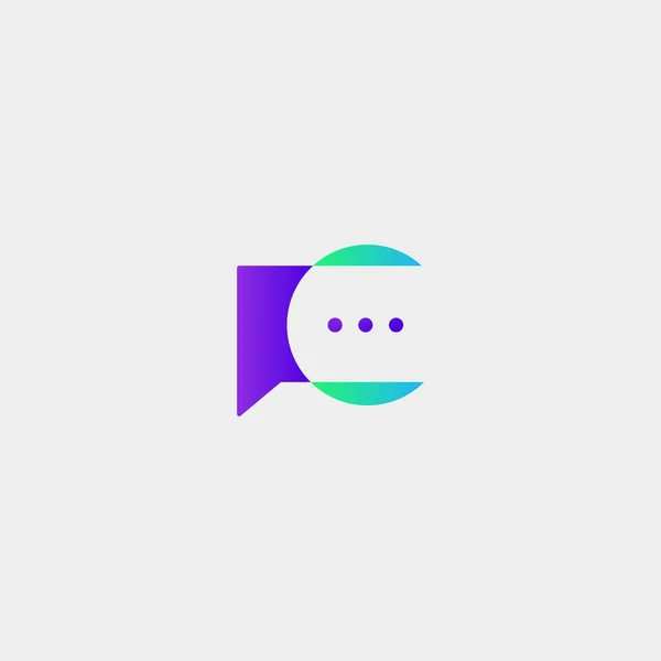 Brev C Chat Talk Logotyp Mall Vektor Design — Stock vektor