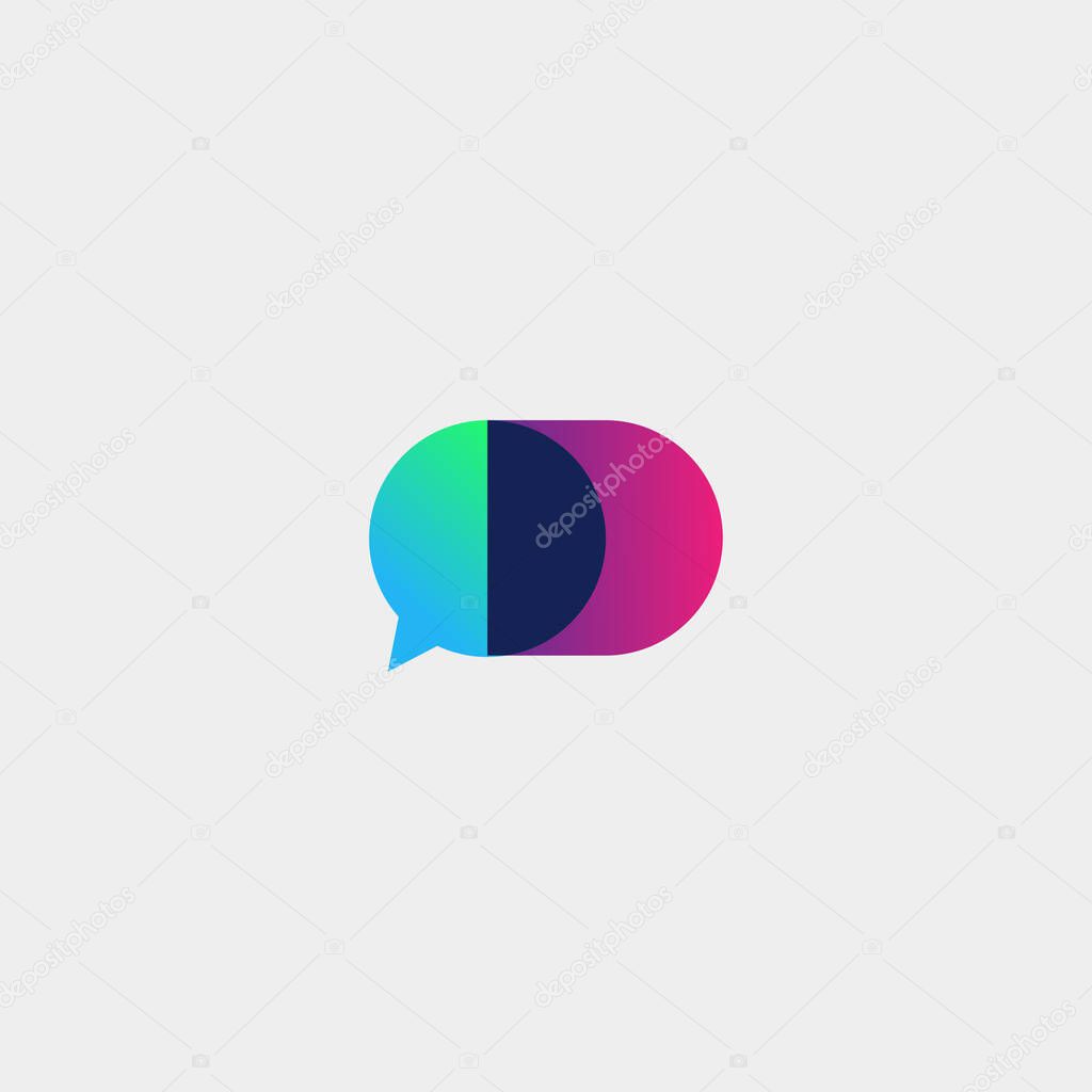Letter D Chat Logo Template Vector Design Message Icon