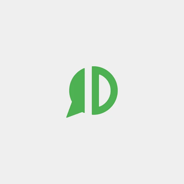 D Harfi Sohbet Logo Şablonu Vektör Tasarımı — Stok Vektör