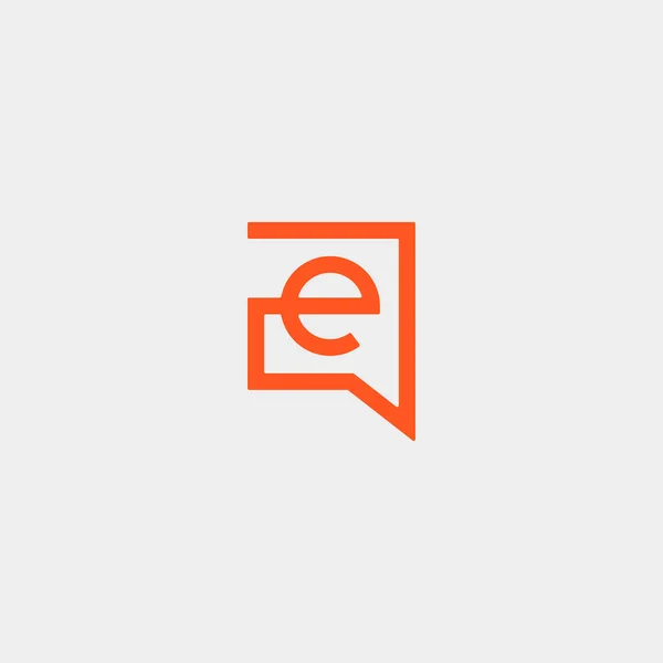 Brev E Chatt Logotyp Mall Vektor Design — Stock vektor