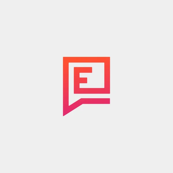 Επιστολή E Chat Πρότυπο λογότυπο Σχεδιασμός διάνυσμα — Διανυσματικό Αρχείο
