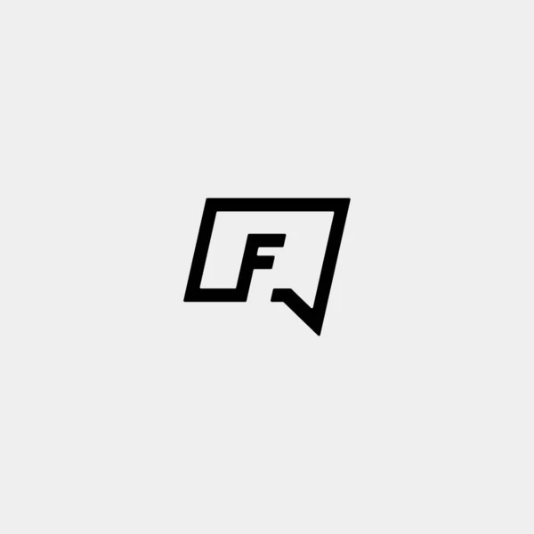 Carta F Chat Logo Plantilla Vector Diseño — Archivo Imágenes Vectoriales
