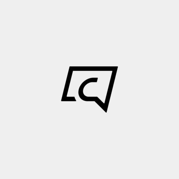 Huruf C Chat Logo Templat Desain Vektor - Stok Vektor