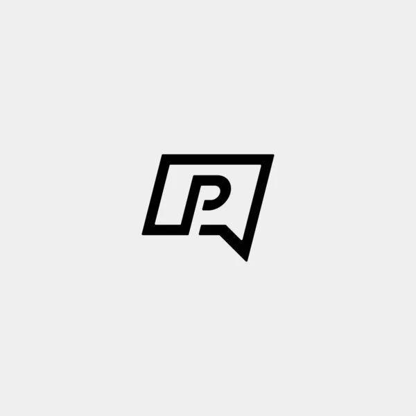 Brief p Chat Logo Vorlage Vektor Design — Stockvektor