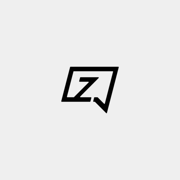Carta Z Chat Logo Template Vector Design — Vetor de Stock