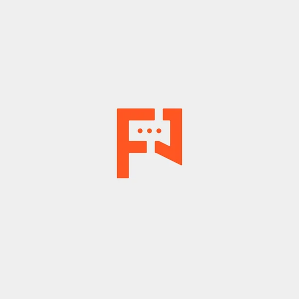 Carta F Chat Logo Plantilla Vector Diseño — Vector de stock