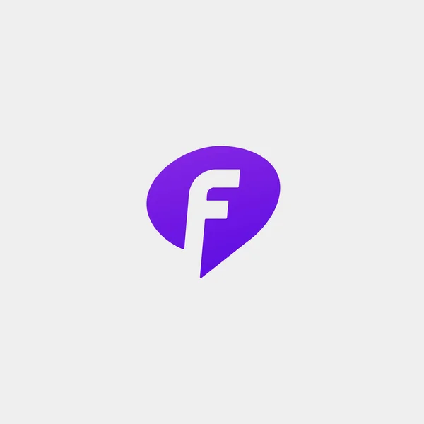 Lettera F Chat logo modello vettoriale Design — Vettoriale Stock