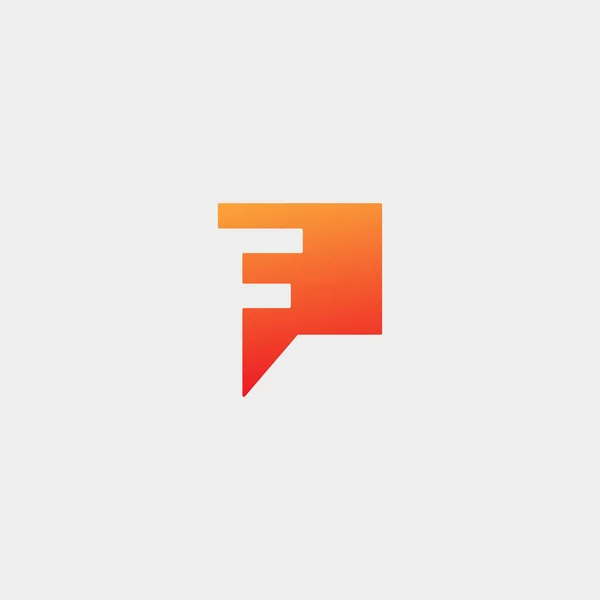 F Harfi Sohbet Logo Şablonu Vektör Tasarımı — Stok Vektör