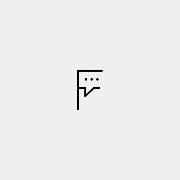 Carta F Chat Logo Template Vector Design —  Vetores de Stock