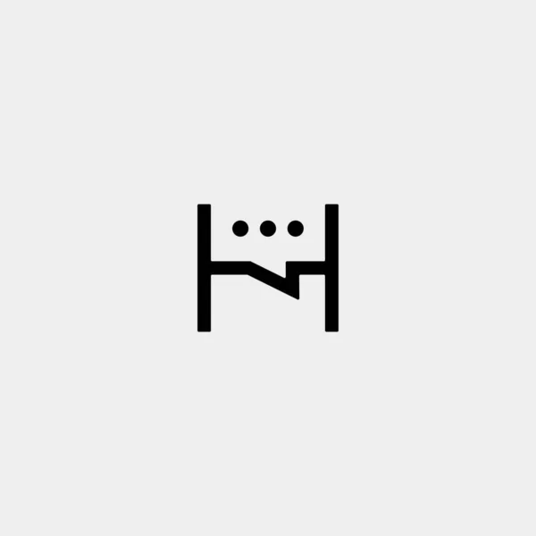 Carta H Chat Logo Template Vector Design —  Vetores de Stock