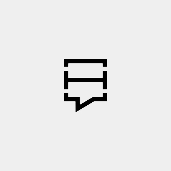 Lettera H Modello logo Chat Design vettoriale — Vettoriale Stock