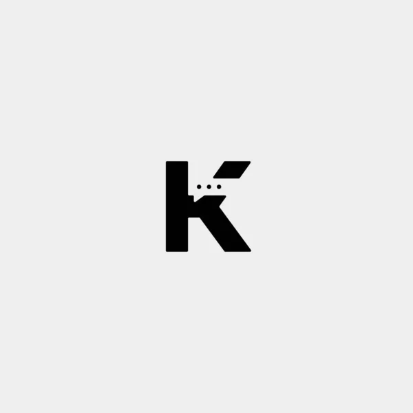 문자 K 채팅 로고 템플릿 벡터 설계 — 스톡 벡터
