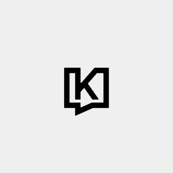 Літера K Чат Логотип Шаблон Векторний дизайн — стоковий вектор
