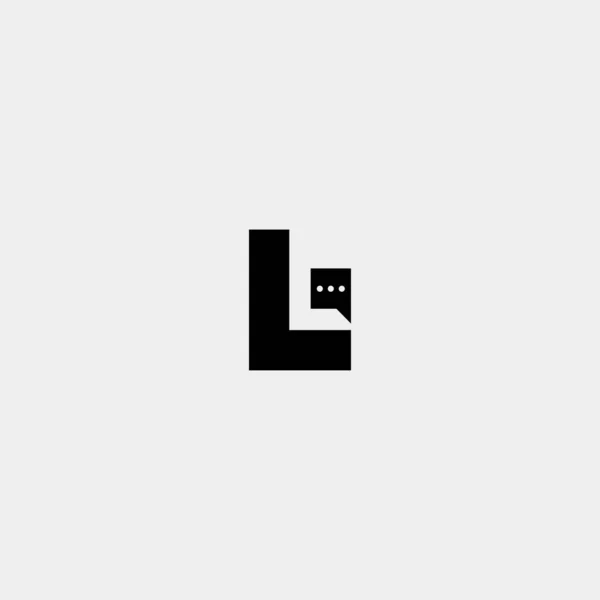 Carta L Chat Logo Template Vector Design —  Vetores de Stock