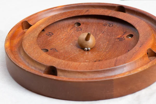 Vallée Aoste Roulette Tyrolienne Spinning Top Bois Jeu Vintage — Photo