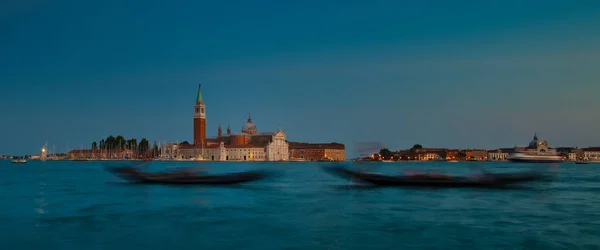 Venecia Góndolas Con Efecto Picante Laguna Con Fondo Insular San — Foto de Stock