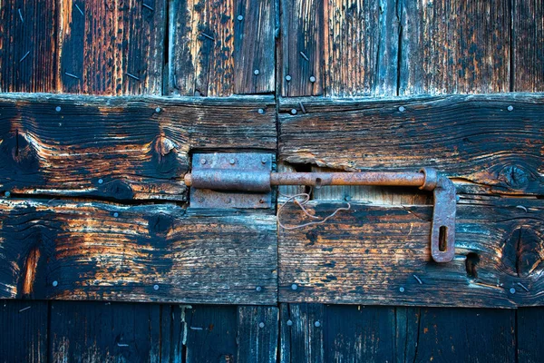 Detail Der Alten Post Schließung Von Altem Holz — Stockfoto