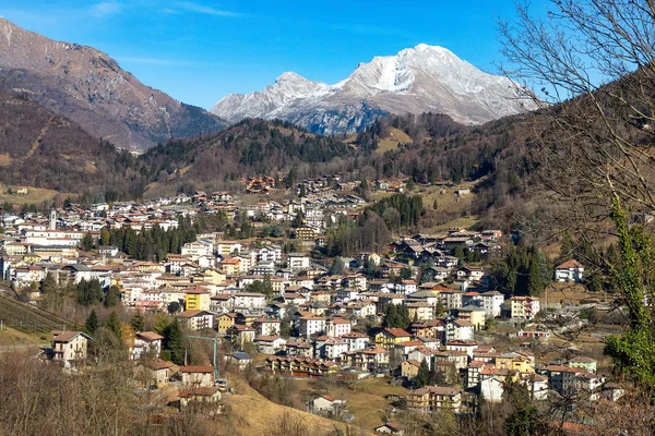 Vue Village Serina Dans Vallée Brembana Bergame Italie — Photo