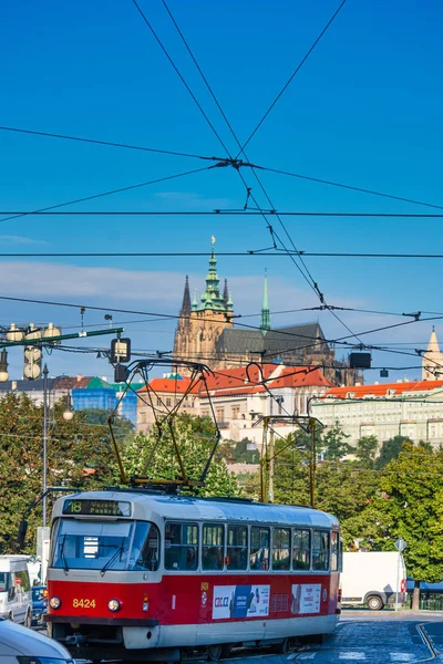 Prag tramvay hattı — Stok fotoğraf