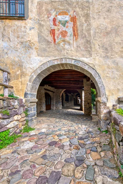 Entry to the Cornello dei Tasso. Ancient village of the brembana — Stock Photo, Image