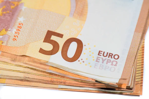 Пакет Евро Белом Фоне — стоковое фото