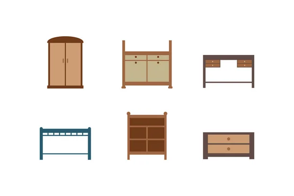 Table Icon Wardrobe Furniture Interior — Stock Vector