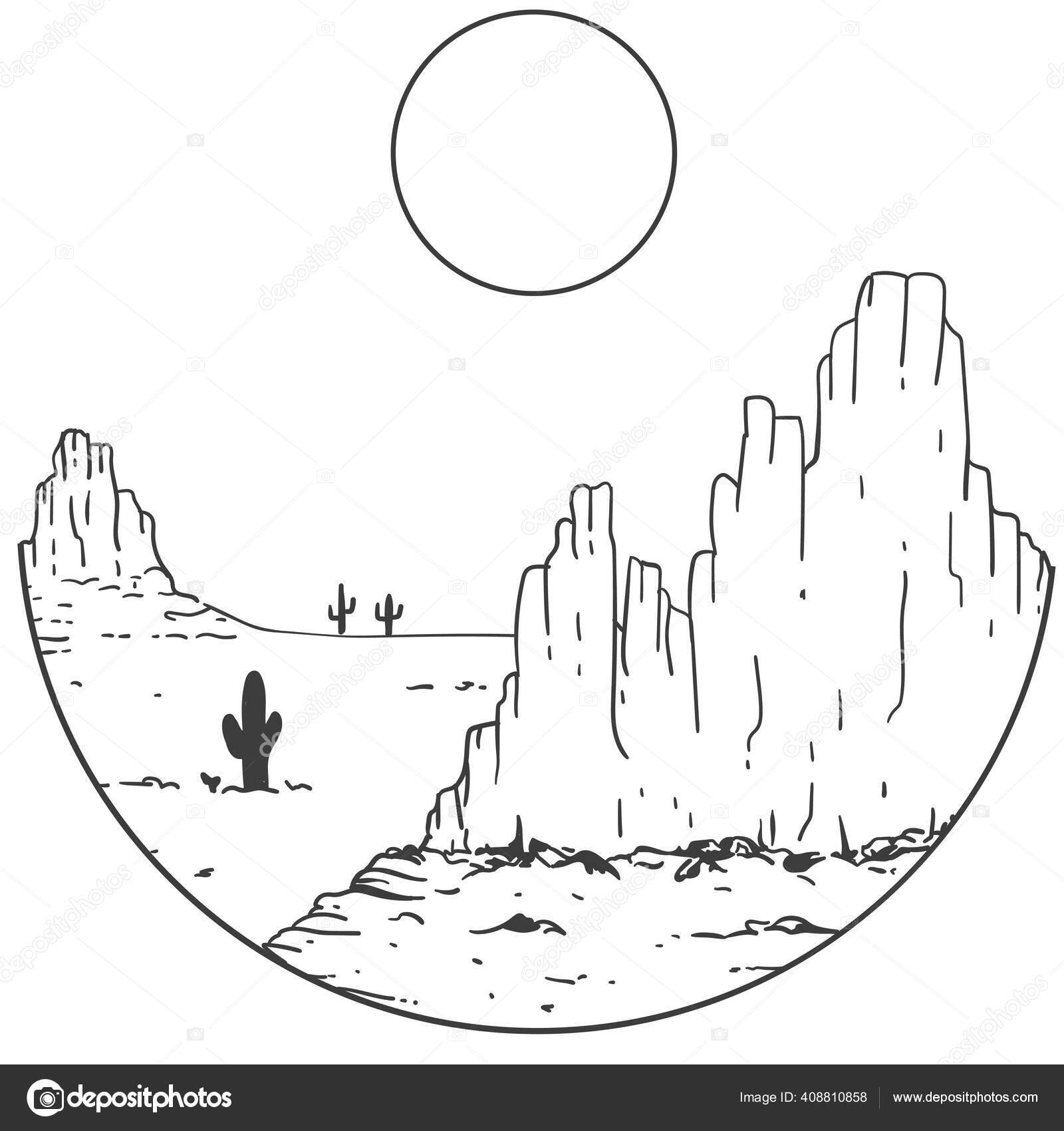 desert clip art black and white