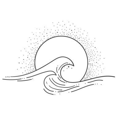 Büyük güneşe karşı benekli dalgalar..