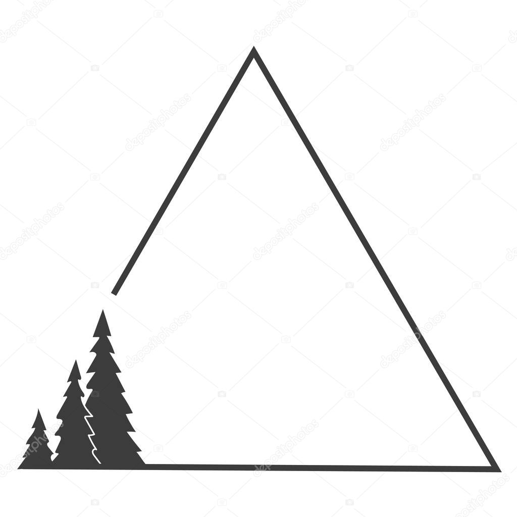 Pine vector trees inscribed in a triangle. 