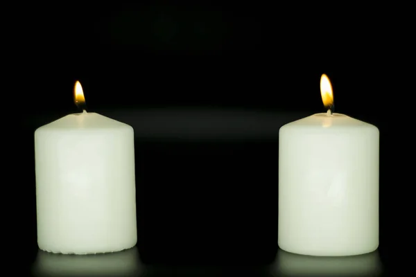 Candle on isolated black background. — Stock Photo, Image