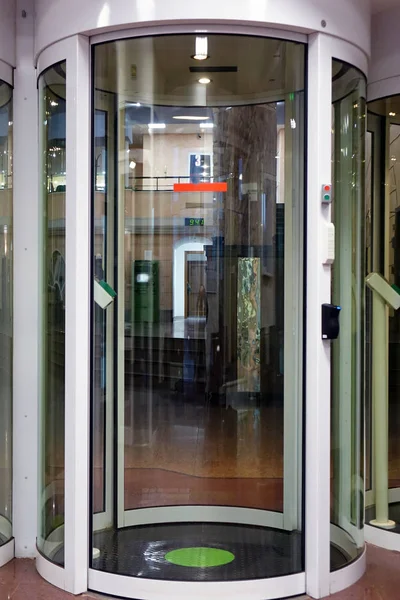 Security system at the entrance to the Bank .