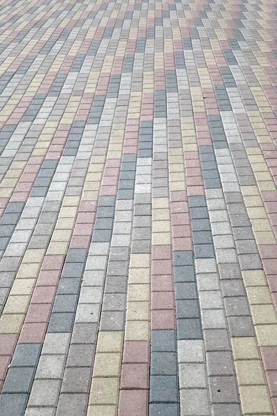 Colorful cobblestone road pavement, background photo texture — Stock Photo, Image