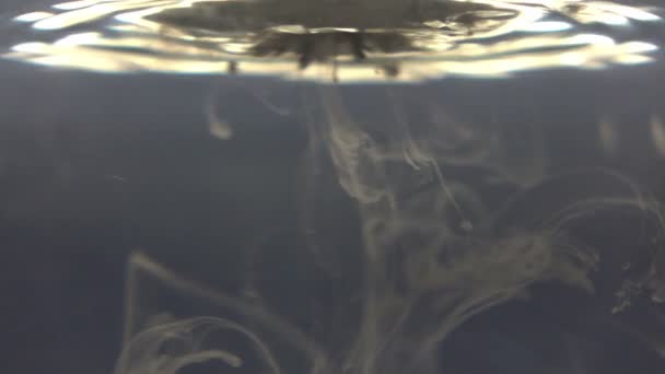 Une goutte d'encre tombe dans l'eau. abstraction colorée . — Video