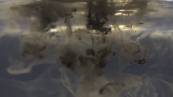 Une goutte d'encre tombe dans l'eau. abstraction colorée . — Video