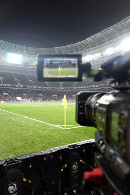 Russia.Moscow-Kasım 2017. Canlı yayın bir futbol maçının.