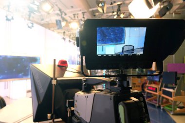 TV kamera. Video kamera-kayıt gösteri Tv stüdyo-odak fotoğraf makinesi