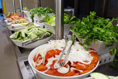 Sebze büfesi. ürün çeşitliliği