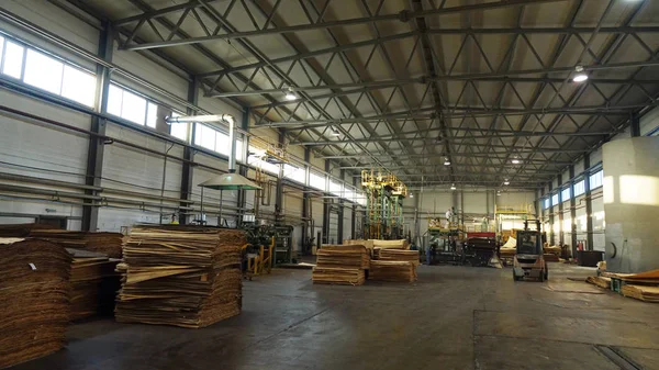 Tienda Para Producción Madera Contrachapada Procesamiento Madera Negocios Industria Maderera — Foto de Stock